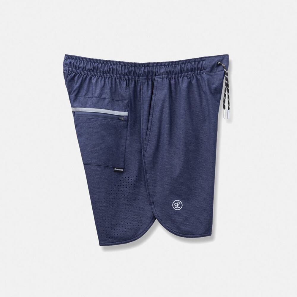 Legends Luka Mens Shorts L Navy Pocket Drawstring Elastic Waist Breathable Logo - Picture 10 of 10